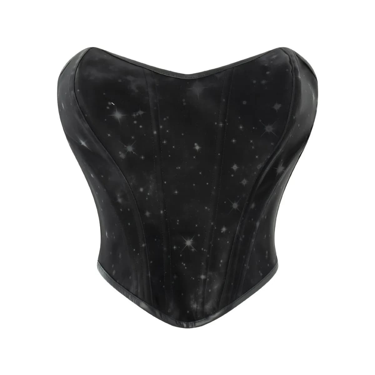 Abito corsetto modellante senza spalline con scollo racerback nero stile notte stellata