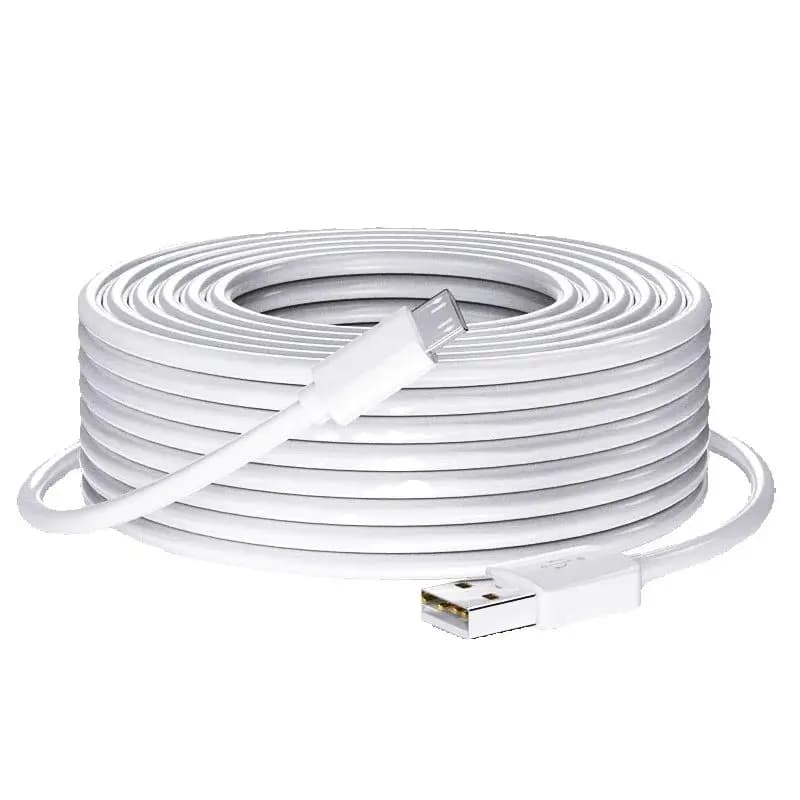 Cavo di monitoraggio per fotocamera intelligente Micro USB 5M 10M Web Camera Data di ricarica remota Cavo di prolunga per cavo di alimentazione Micro USB Super lungo