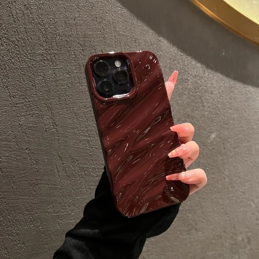 Custodia per telefono in TPU ondulato con motivo seta 6D di lusso per iPhone Air XR 17 11 12 13 Pro Max 16 15 14 Plus, cover protettiva morbida antiurto