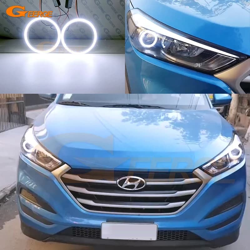 Per Hyundai Tucson TL TLE 2015 2016 2017 2018 Eccellente Luce diurna Ultra Luminoso COB Led Angel Eyes Kit Halo Anelli