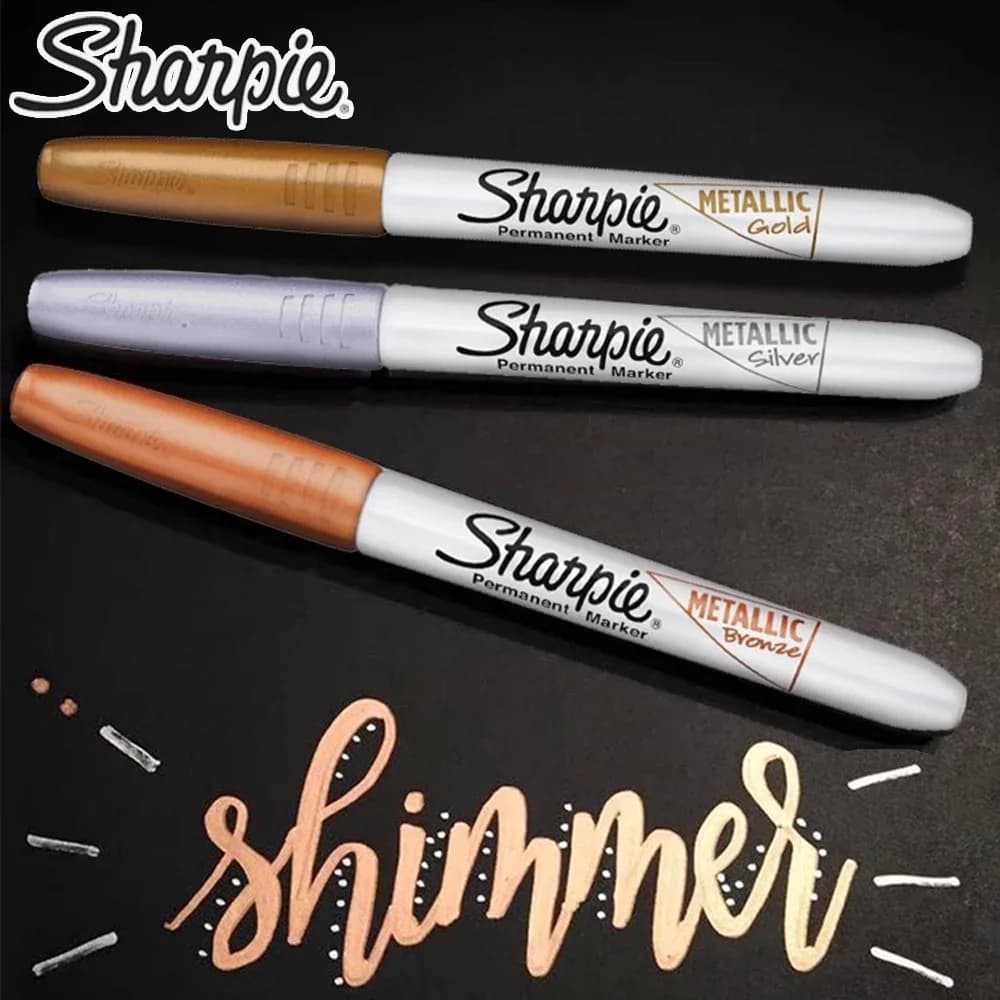 4 pezzi USA Sharpie pennarelli per penna a vernice permanente in metallo 39100 olio 1.0mm vernice impermeabile Graffiti marcatura forniture per ufficio