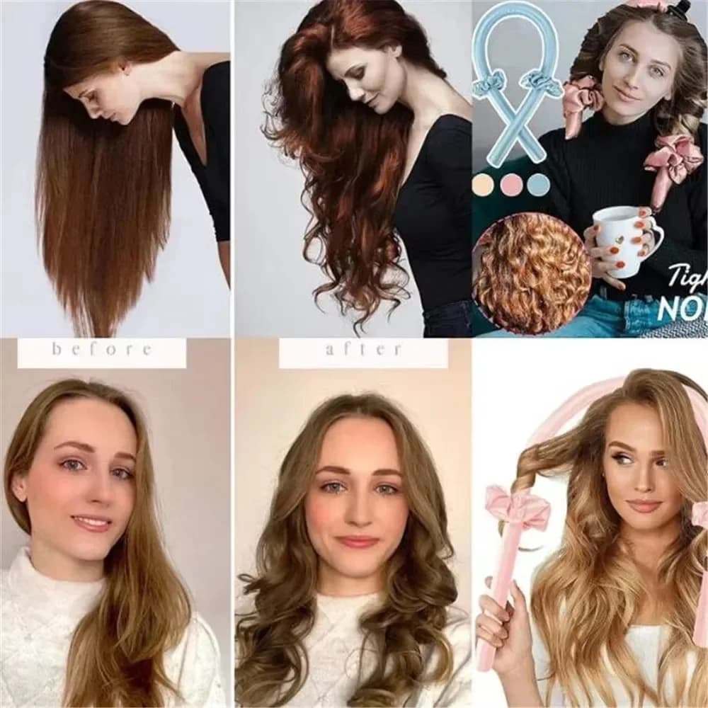 Hairband curling hair without heat, soft curling hair without heat to sleep and hairstyle