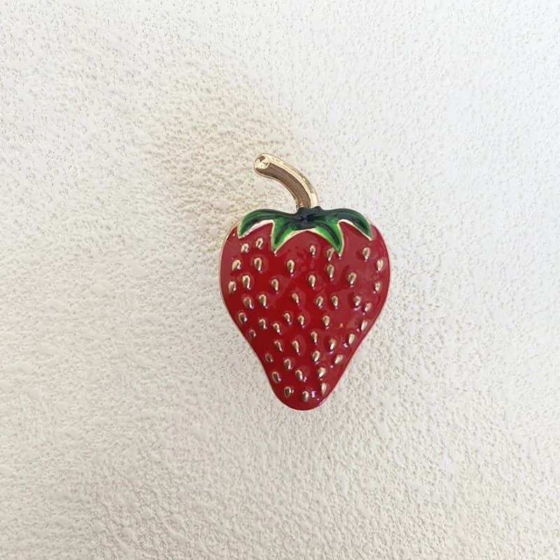 Maniglia in Lega di Zinco a Forma di Fragola Rossa Gocciolante con Foro Singolo per Cassetti di Armadi in Cameretta