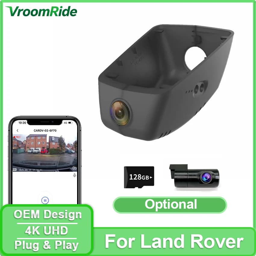 4K dashboard camera with night vision for Land Rover Range Rover Sport L461 L460 2023 2024 2025, DVR Plug and Play, Video Recorder 2160P