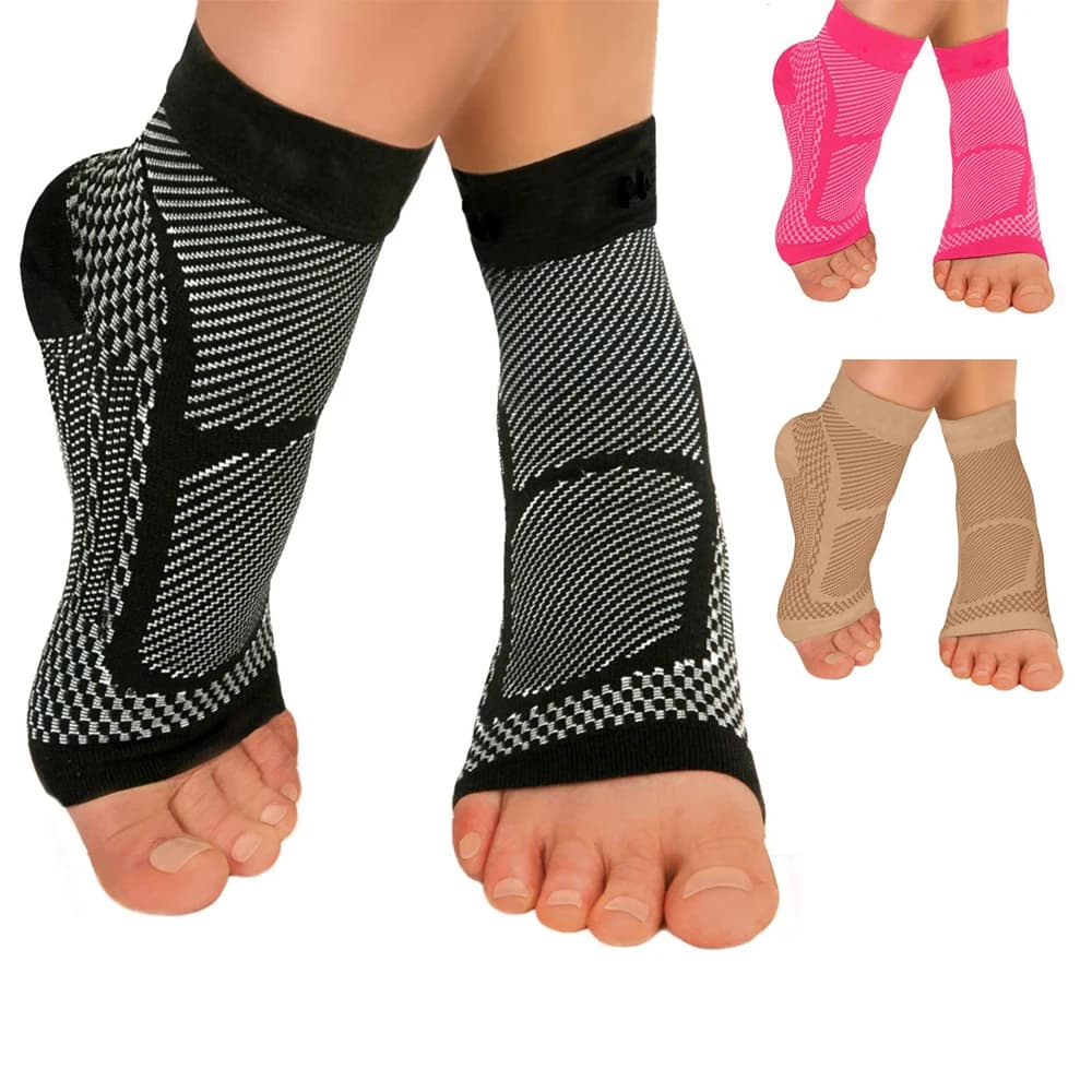 1 paio di maniche a compressione per tutore per caviglia - Calzini per fascite plantare con supporto per l'arco plantare, allevia la tendinite di Achille e sperone calcaneare