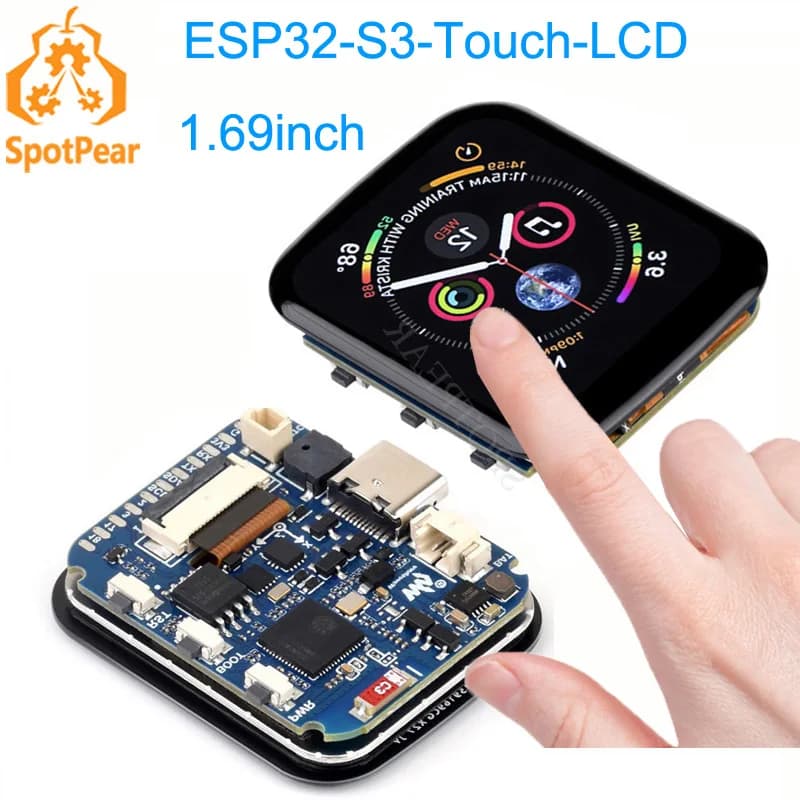 ESP32-S3 Touchscreen da 1,69 pollici LCD Display rotondo WiFi Bluetooth con sensore giroscopico QST Attitude QMI8658C