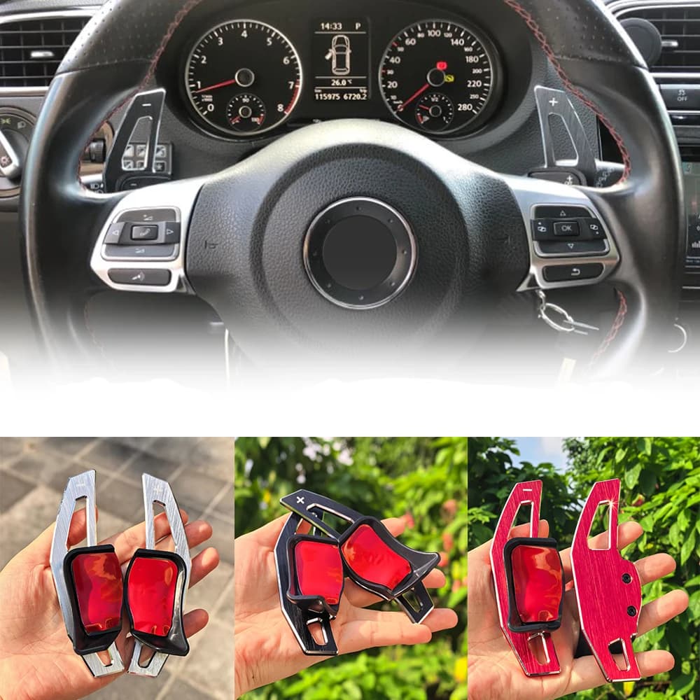 Per VW Golf 5 6 MK6 GTI R Jetta MK5 Passat B6 B7 CC Polo Sharan Tiguan Seat Leon DSG Volante Paddle Estensione Del Cambio Copertura