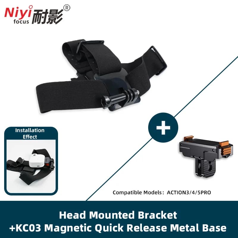 Action Camera Accessories Kit Adjustable Head Strap Chest Harness Mount Hands-Free Vlog Holder for GoPro DJI Osmo Insta360 SJCAM