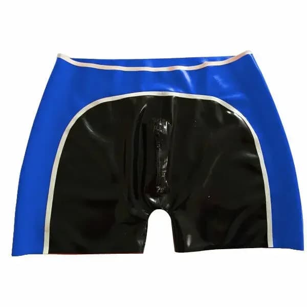 Pantaloncini a vita alta da uomo moda casual sexy neri in lattice di gomma al 100% 0,4 mm Halloween S-XXL