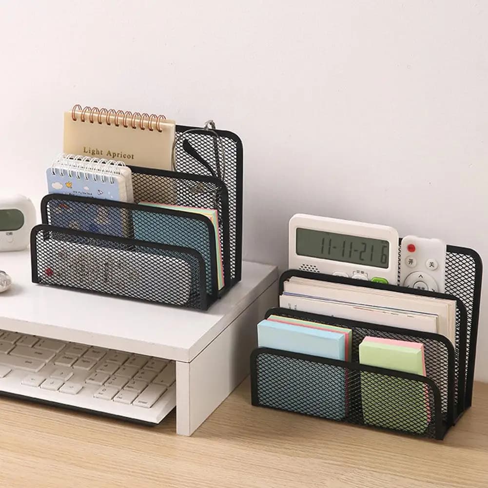 Papers Trays Notebook Stand Rack Desk 3-layer Metal Iron Mesh Holder for Magazine Document File Book Rack Organizer Office