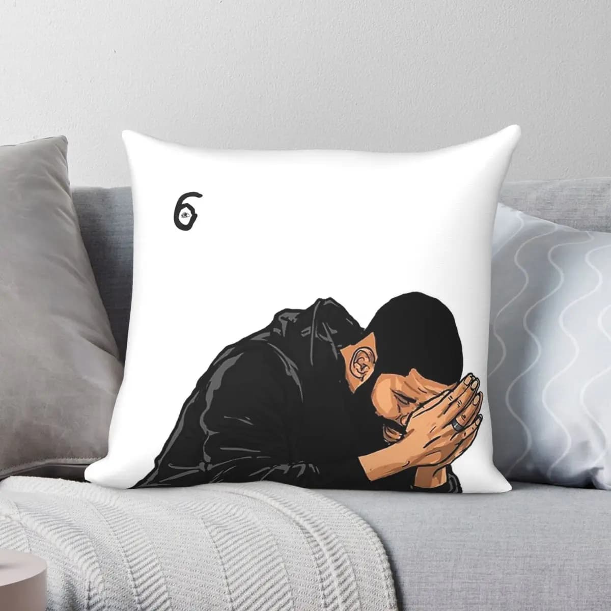 Federa per cuscino Drake 6 God Song in poliestere, lino, velluto, decorazione creativa con cerniera, fodera per cuscino per divano