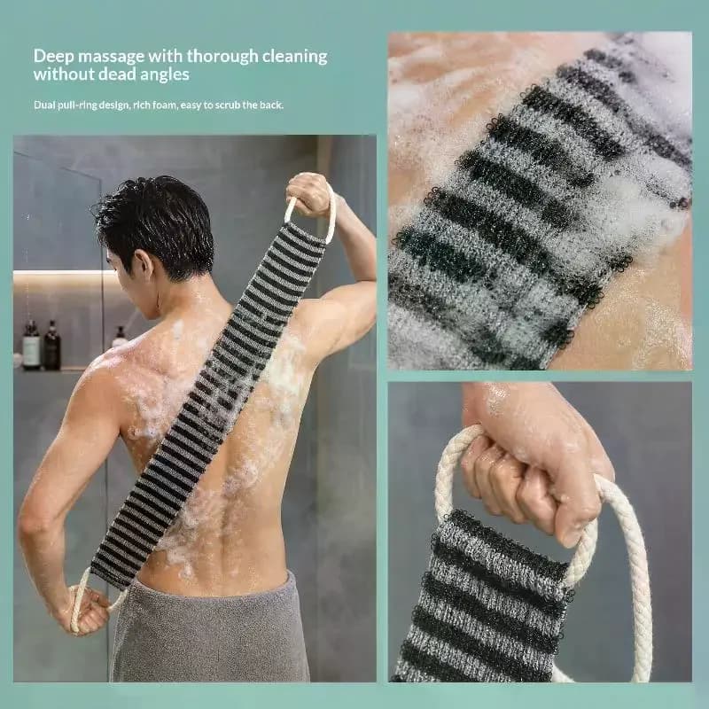 Back Scrubber Belt 1Pcs Bath Stretchable Full Body Washcloth Exfoliating Towel Super Absorbent Bathroom Supplies