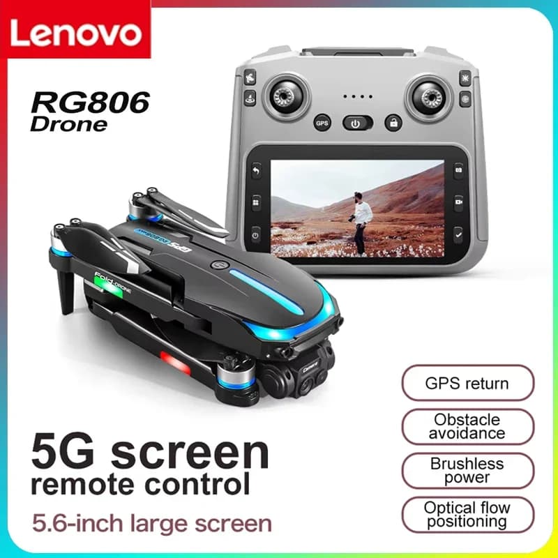 Lenovo RG806 Max Foldable Drone 8K Camera GPS Positioning 5.6 Inch Screen Brushless Motor Obstacle Avoidance Quadcopter