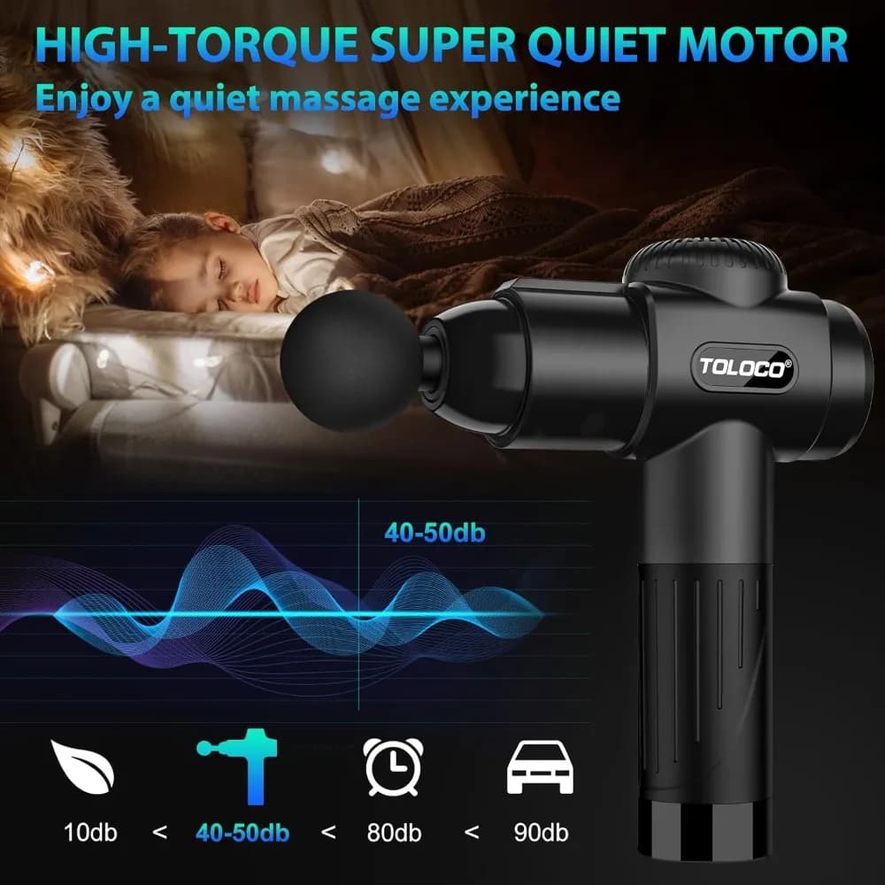 Massage gun, deep tissue back massage for athletes to relieve pain, percussion massager