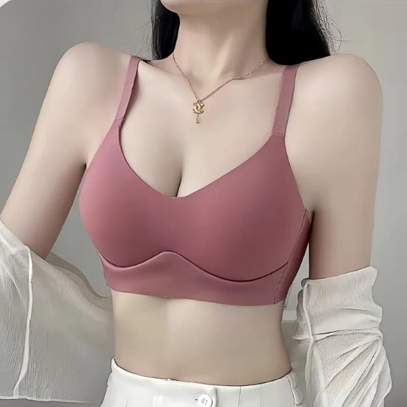 Seamless Bra For Women Wirefree V-Neck Padded Bralette Adjustable Strap Smooth Back Closure Underwear Sexy Lingerie S-3XL
