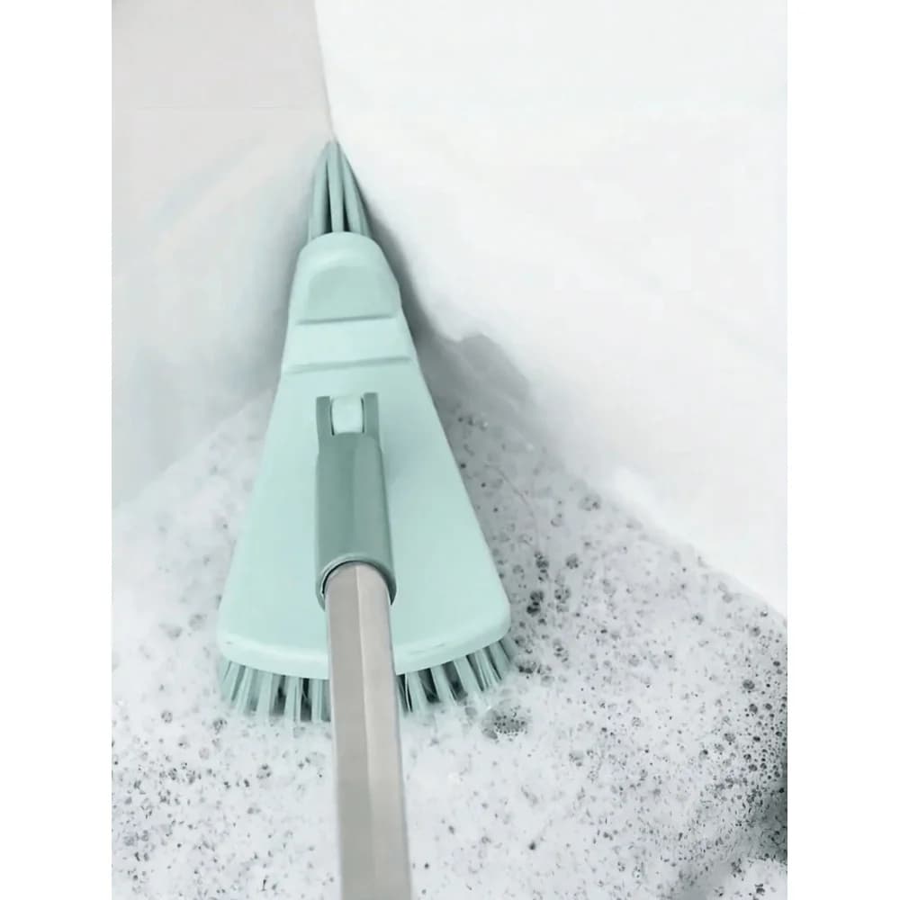 Spazzola per la pulizia del pavimento del bagno, 2 pezzi, spazzola per la pulizia delle fughe delle piastrelle con manico lungo per la pulizia del bagno, del WC e delle pareti