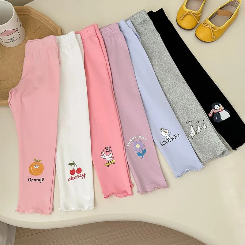 Pantaloni a matita per ragazze Primavera Estate Leggings per bambini Pantaloni skinny stampati con animali per bambini Pantaloni in cotone per ragazza Abbigliamento casual per la scuola