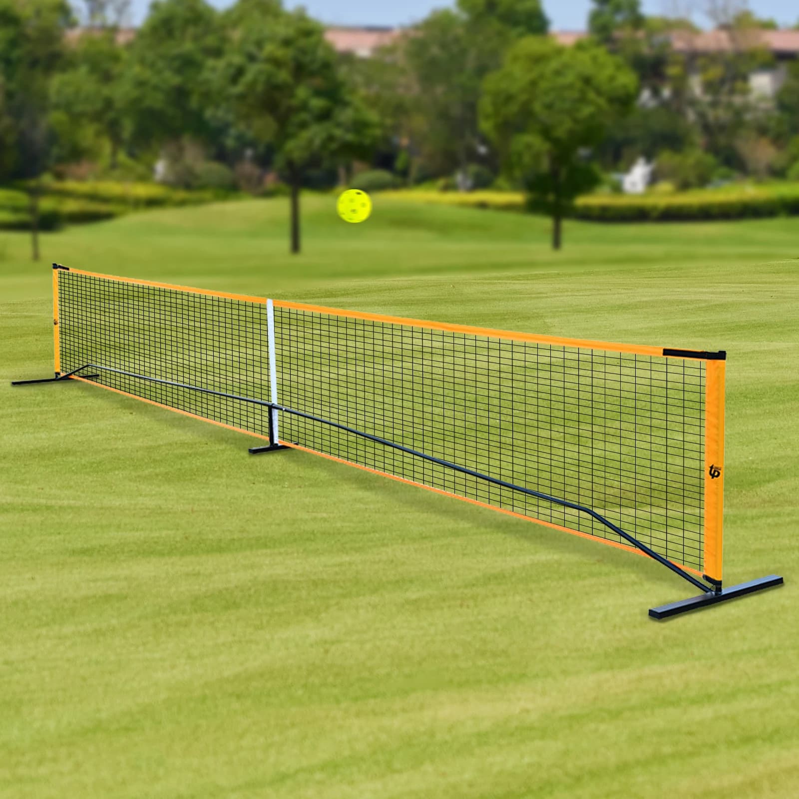Kit da Pickleball Portatile da 22 Piedi, Set con Rete, 4 Racchette in Legno, 4 Palline e Borsa per il Trasporto, per Giardino, Parco, Interni ed Esterni