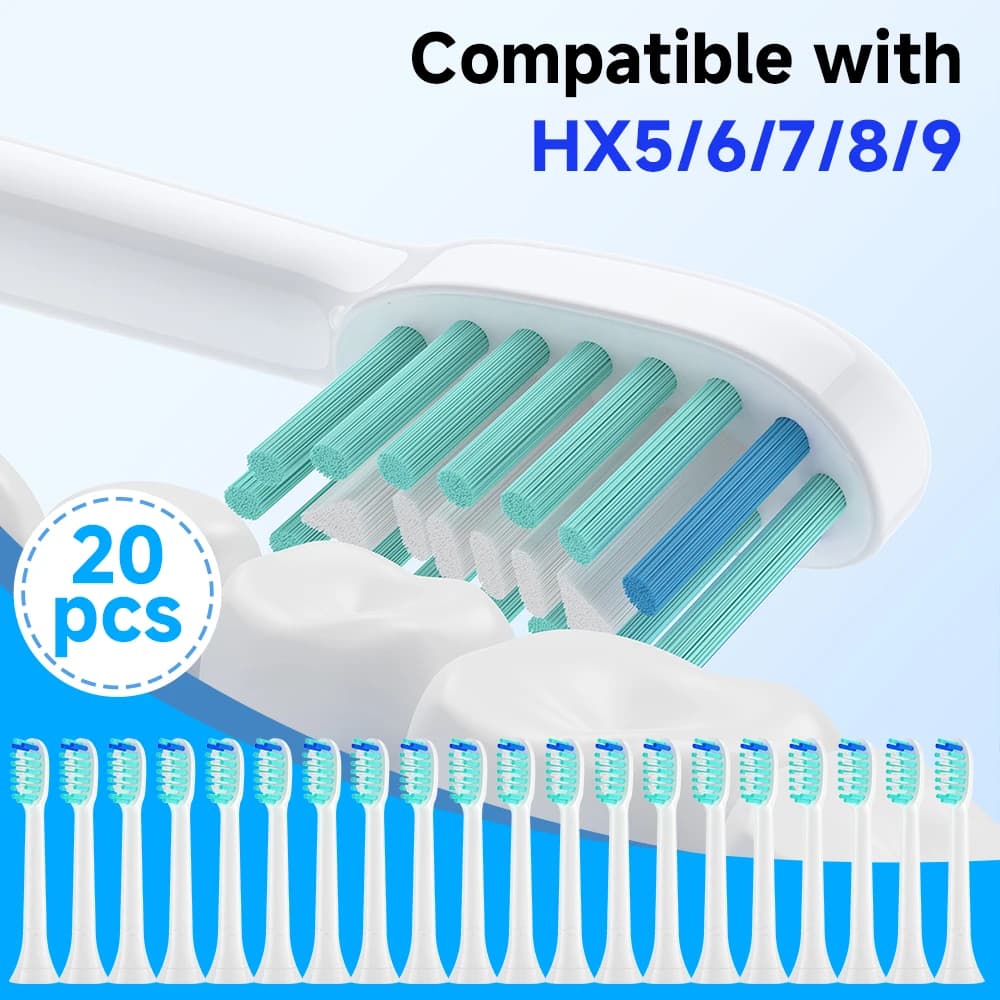 4/8/12/20 pezzi Testine di ricambio per spazzolino compatibili con Philips Sonicare Testina elettrica di ricambio morbida 5100 6500 6100