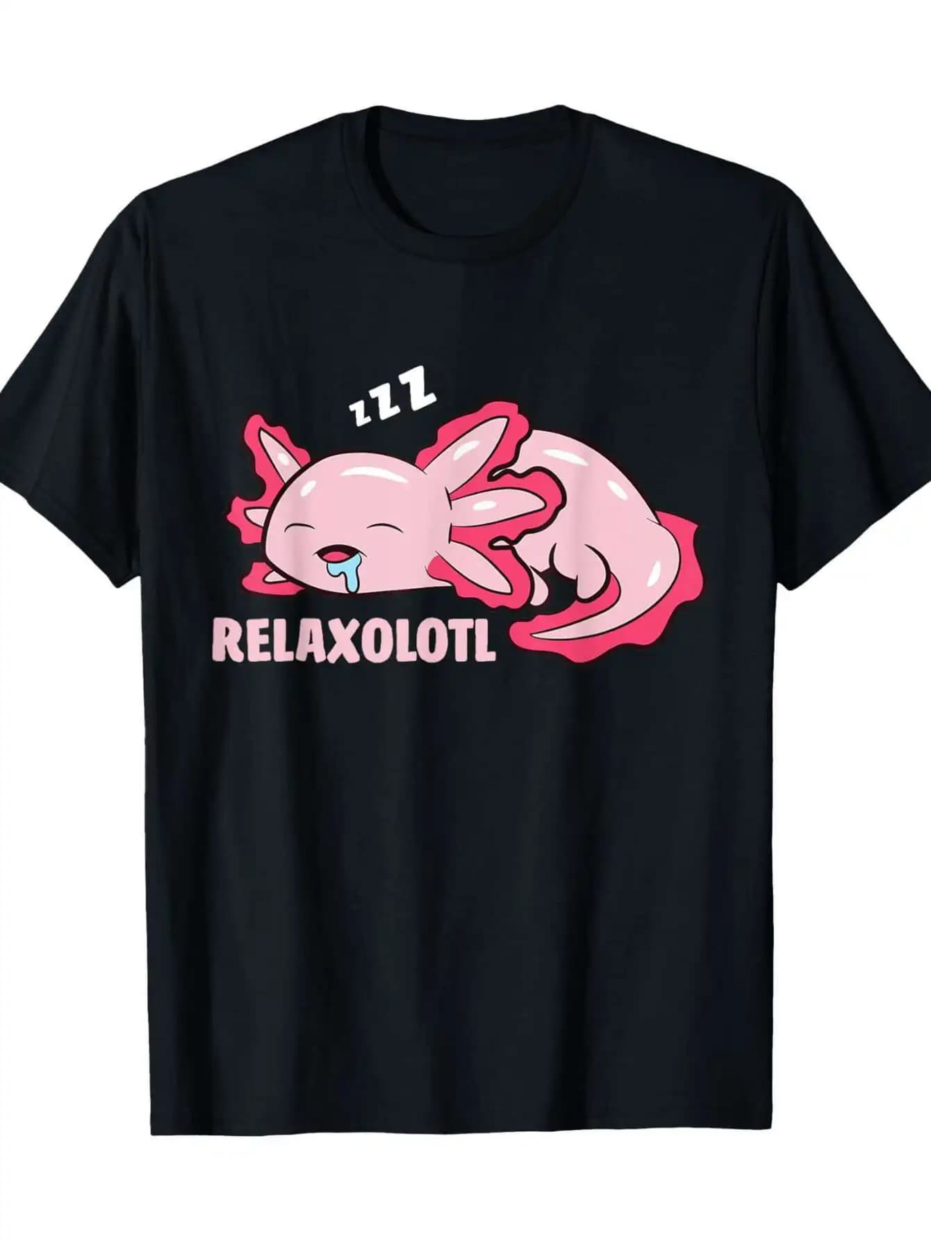 Simpatica maglietta Axolotl "Relaxolotl" - 100% cotone 180 g, maglietta per amante della salamandra messicana