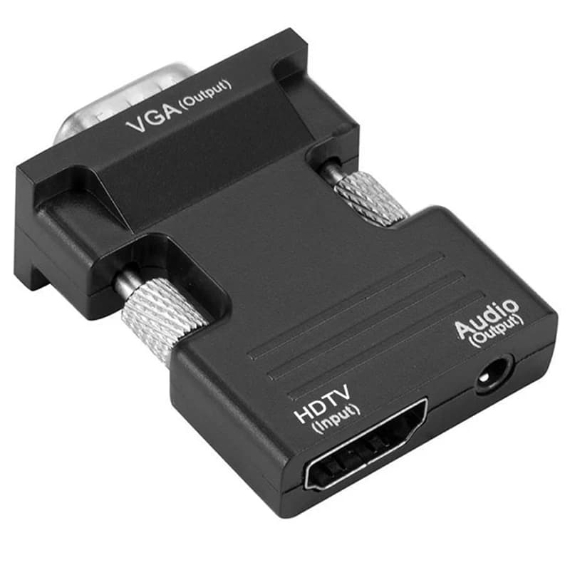 HDMI-compatible adapter with VGA for PC Laptop TV Box HD 1080P HDMI-compatible converter with VGA with 3.5 mm audio cable
