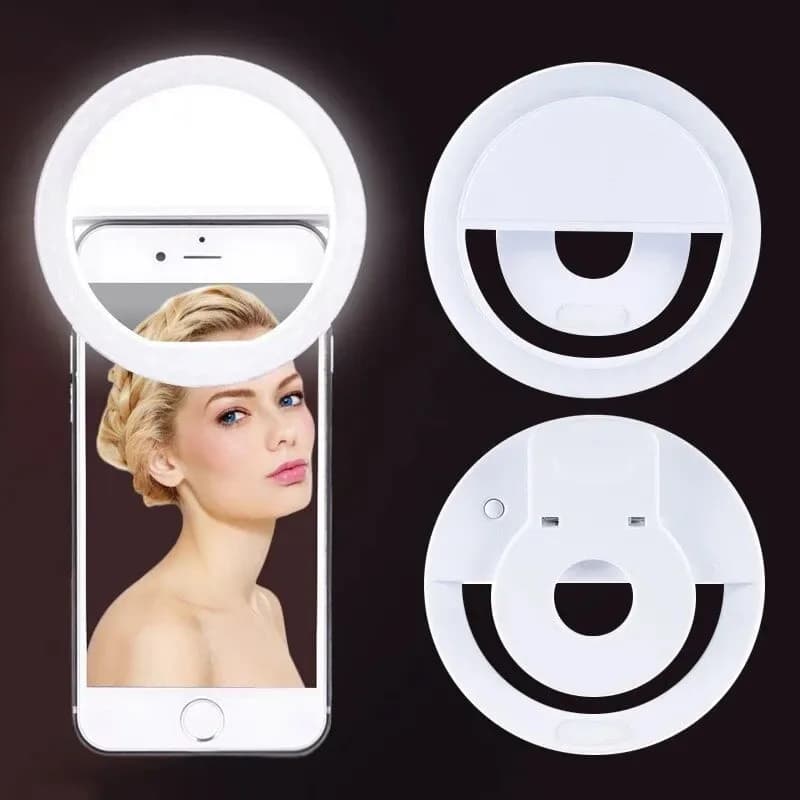 USB Rechargeable LED Selfie Ring Light With Phone Clip Light for Photo Light Video Photo Ringlight for iPhone Samsung Xiaomi