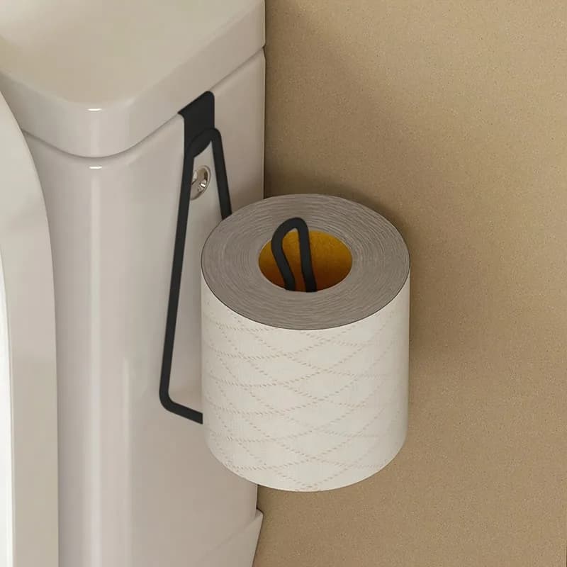 Wrought Iron Over-the-Tank Toilet Paper Holder Towel- Easy Install Wall Mount Bathroom Tissue Roll Hanger Bathroom Accessories