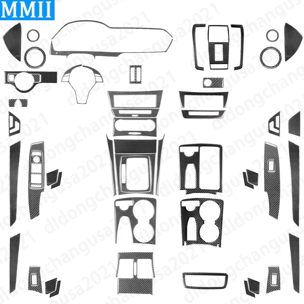 62 Pz Reale In Fibra di Carbonio Kit Completo Interni Trim Copertura Accessori Auto Decorazione Adesivo Per Benz Classe C W204 2012 2013 2014