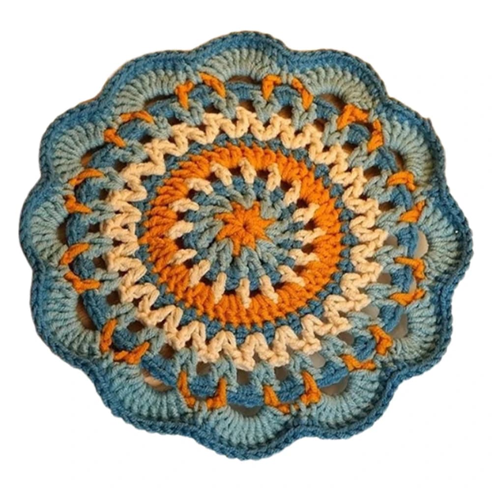 Kit Fai-da-Te per Sottobicchieri Mandala Colorati all'Uncinetto con Uncinetto e Sottobicchieri in Ceramica per Adulti e Principianti
