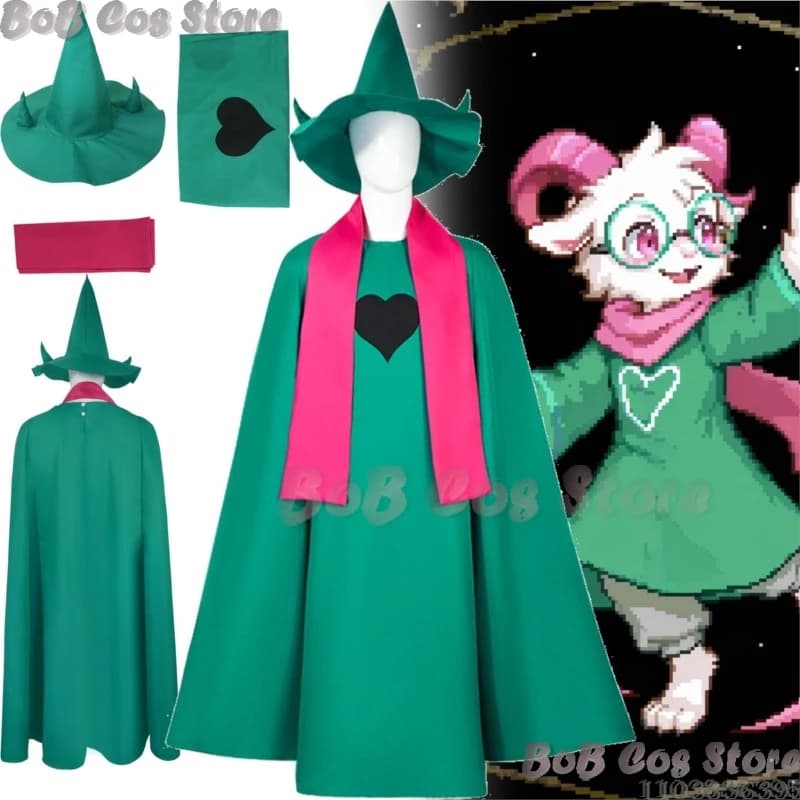 Ralsei Game Deltarunee Cosplay Dress Green Hat Scarf Pink Veste Woman Man Halloween Asriel Kris Susie Undertalee Carnaval Dresses