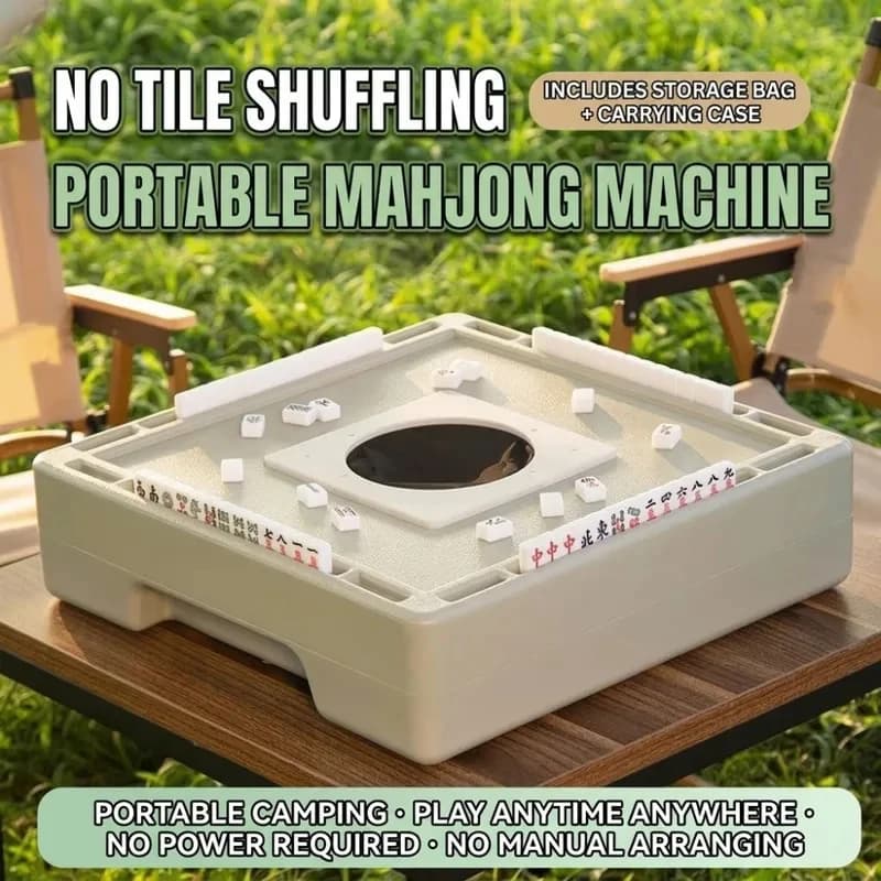 Tiles Mini Outdoor Small Automatic Silent Mahjong Machine Portable Camping