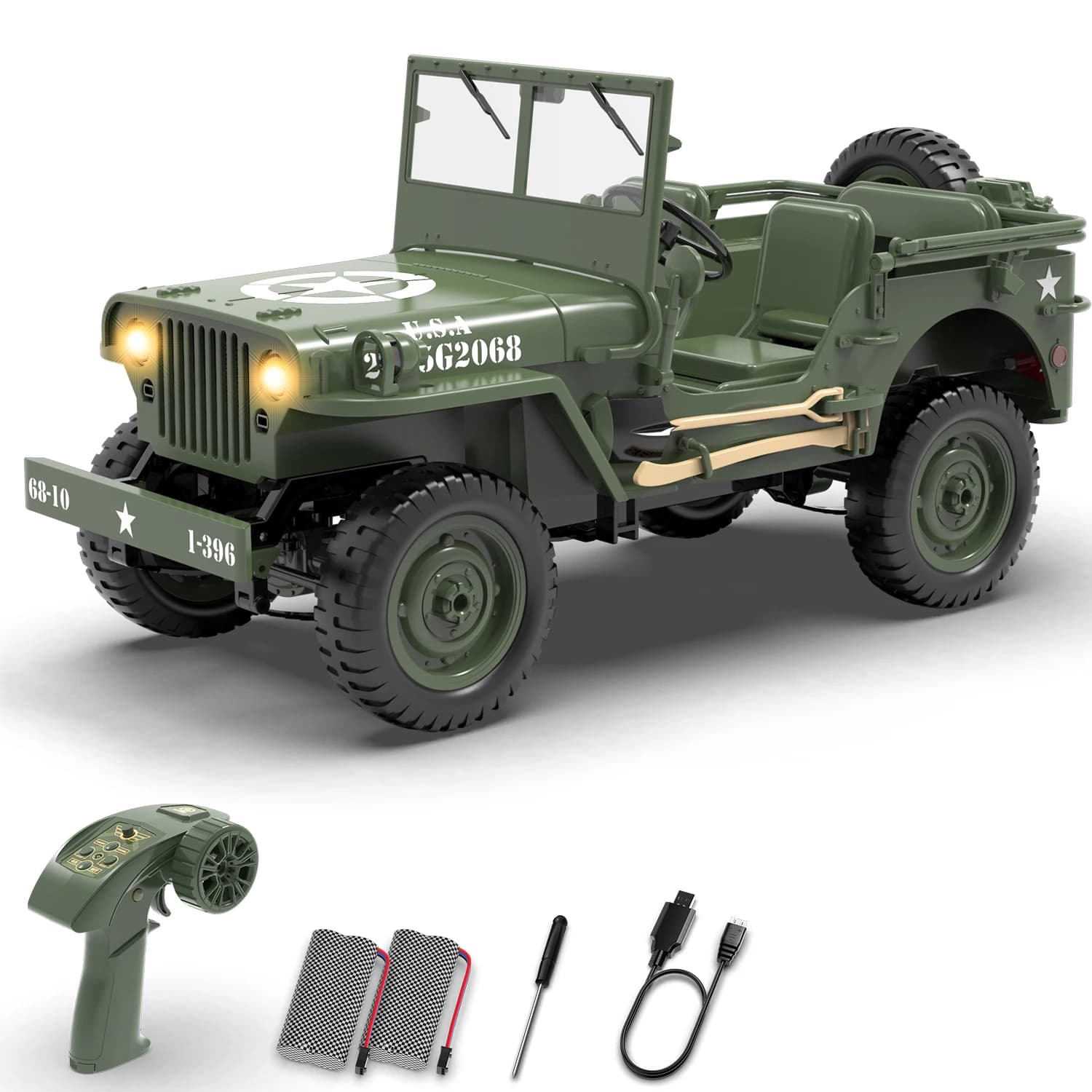 RACENT RC Crawler Simulazione in scala 1:10 di un'auto fuoristrada multiuso 2.4G Scaler Willys Jeep