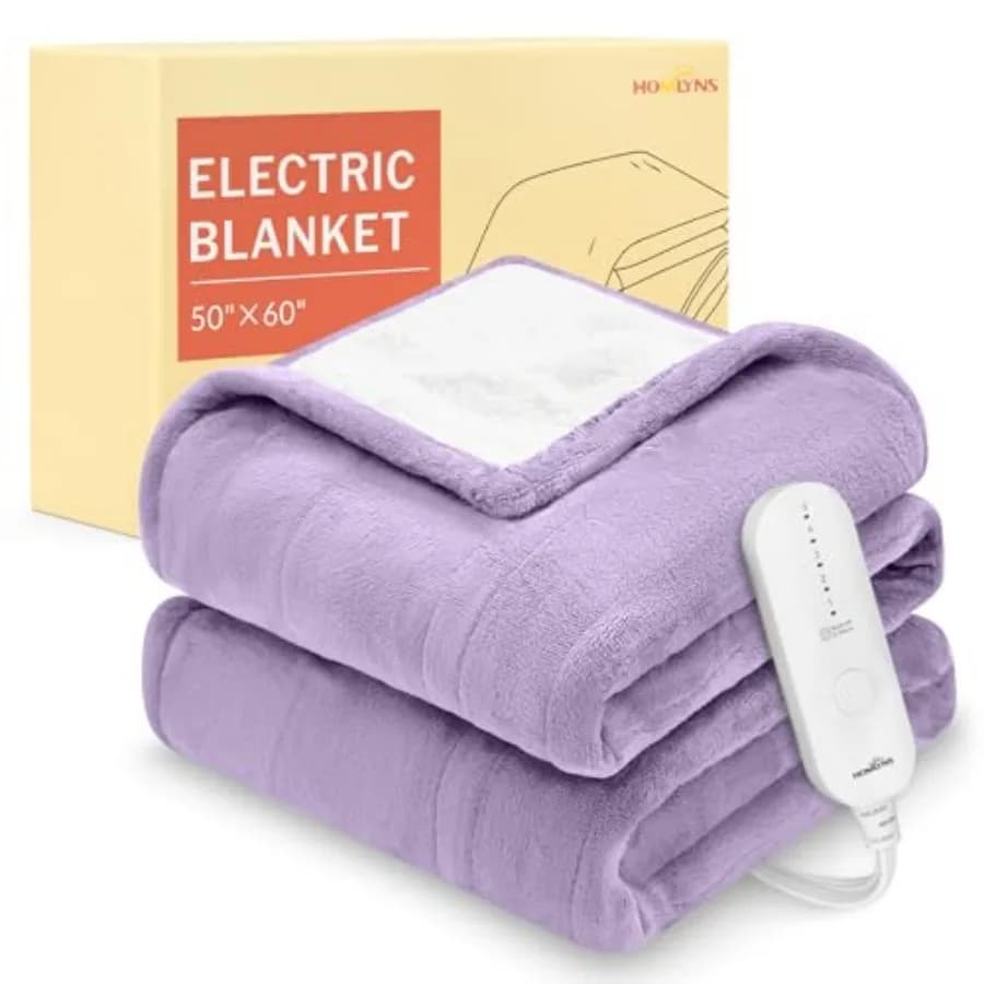 Coperta Elettrica LuxeHeat, Morbida in Flanella e Sherpa, con 5 Impostazioni di Calore e Timer Automatico di 3 Ore