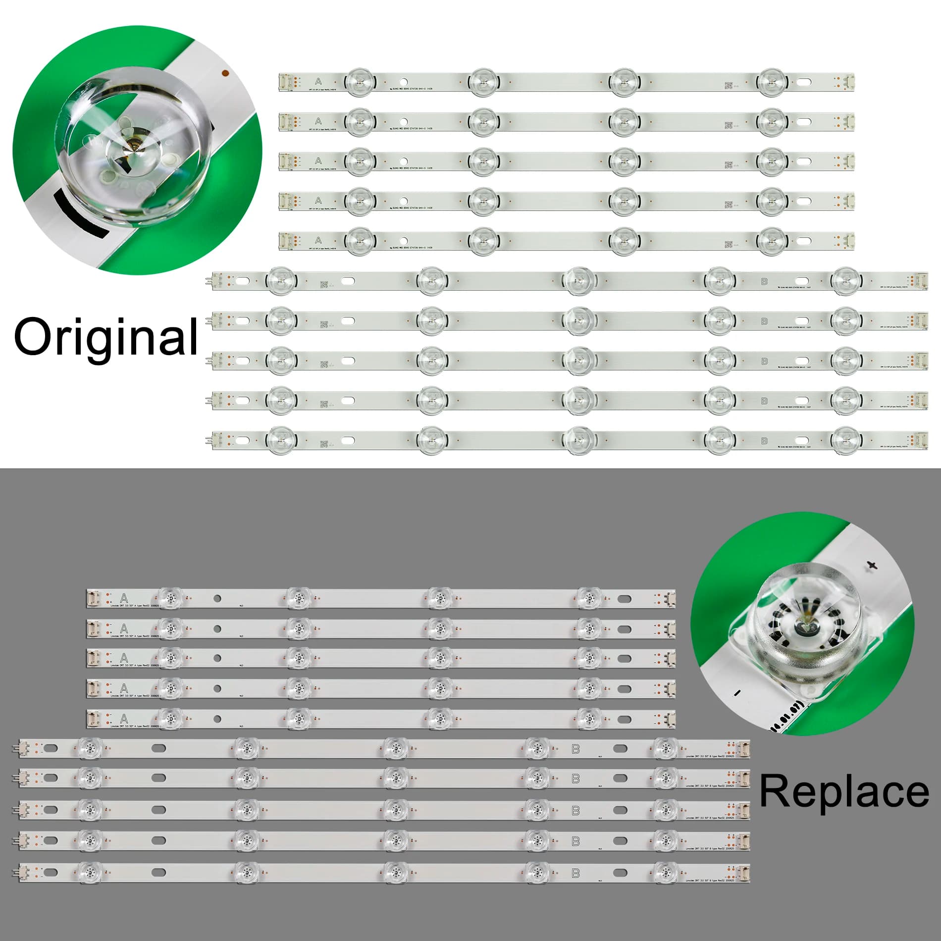 LED Strip Bar Backlit array 50 lf5610 50 lf652v 50 lb620v 50 lb630v muslimex 50 lf561v 50 lb5800 LC500DUH FG NC500DUN-VXBP2 50 lf580v