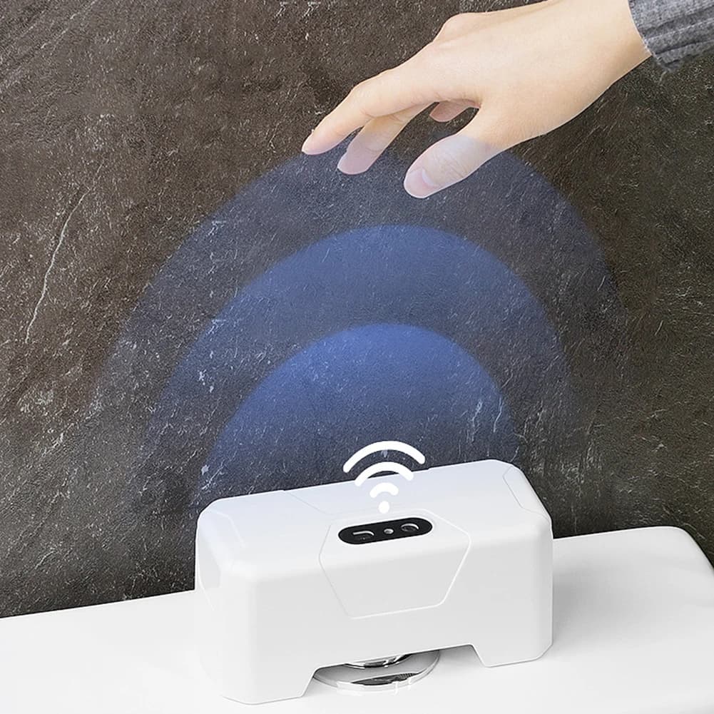 Pulsante di scarico automatico per WC Sciacquone per WC a induzione Sciacquone a infrarossi esterno Kit Smart Home Hotel Sensore di scarico per WC intelligente