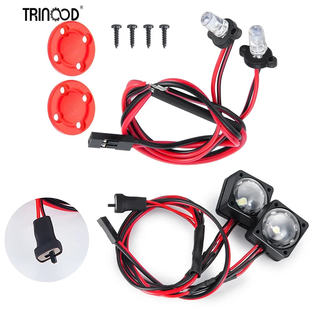 TRINOOD RC Auto Angel Eyes LED Azzurro + Bianco/Rosso Fari Fanale Posteriore Per VP VS4-10 Phoenix VPS09007 1/10 Parti di Aggiornamento