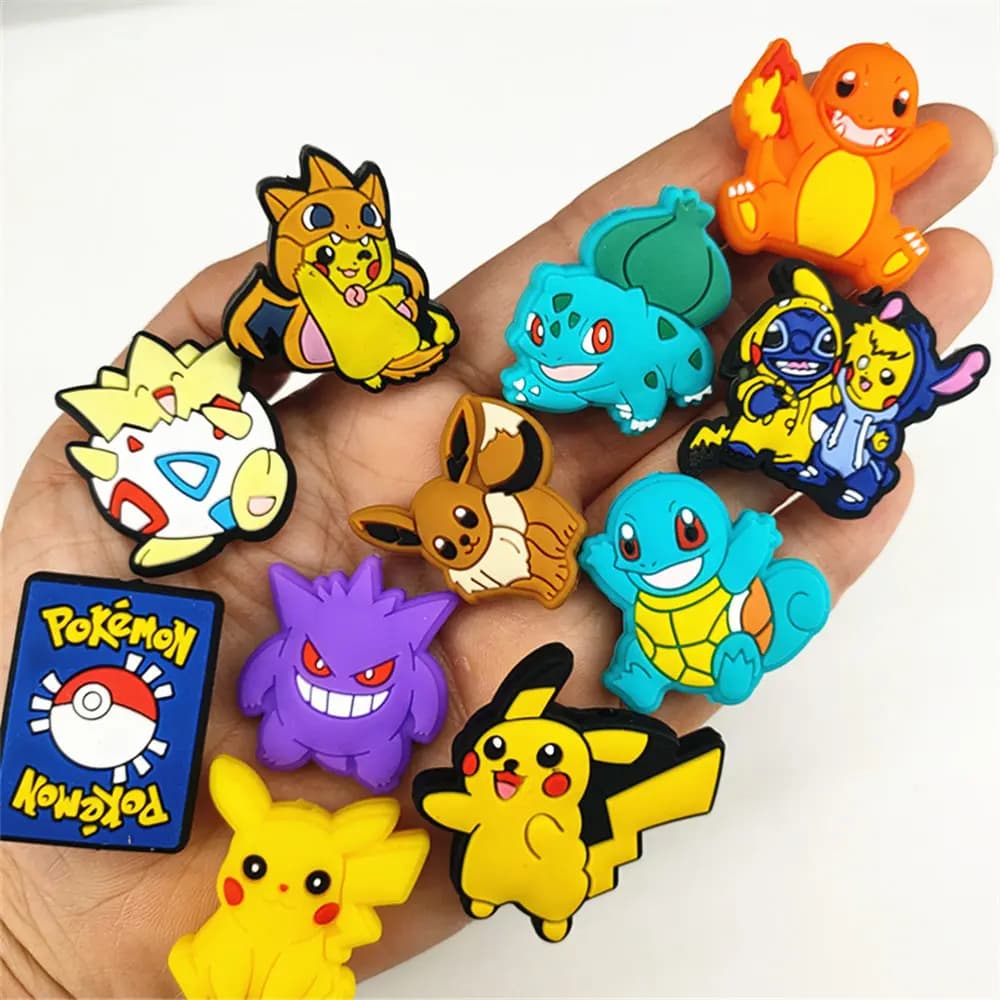 10 pezzi pokemon Pikachu focale perline in silicone massaggiagengive perline gioielli per uso alimentare per catena ciuccio penna