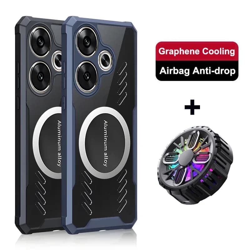 Per Poco F6 F5 Pro F3 F4 GT Grafene Raffreddamento Dissipazione del Calore Magnete Cassa Del Telefono Airbag Anti-goccia Morbida HD Trasparente Custodie