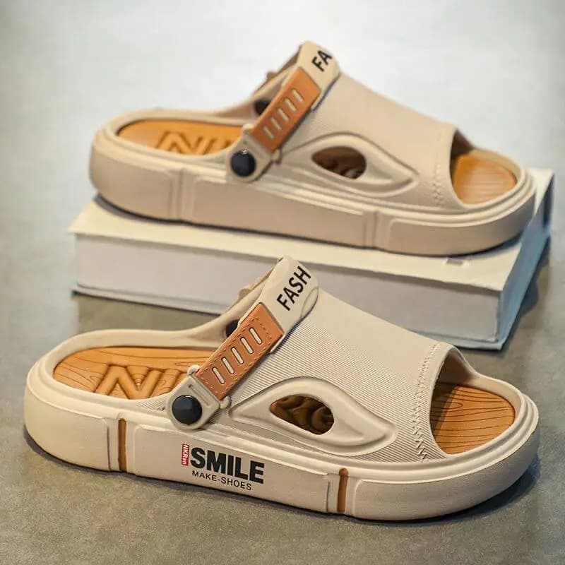 Men's Slippers Driving Thick Bottom Anti-slip Outdoor Wearable Sandals Summer Casual Style Home Shoes Cotton Slippers