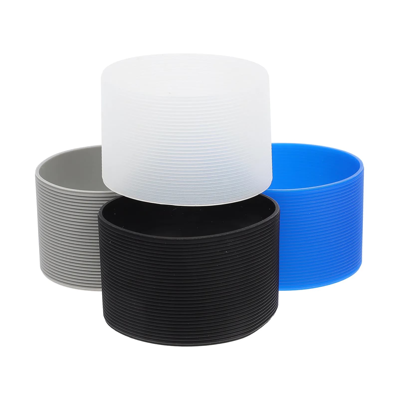 Set di 4 Fascette Isolanti per Bottiglie, Antiscivolo e Resistenti al Calore, Coperture Protettive per Bicchieri in Vetro