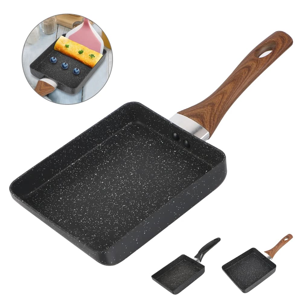 Friggitrice uovo Pancake pentola da cucina Mini colazione fare padella antiaderente pentole nere