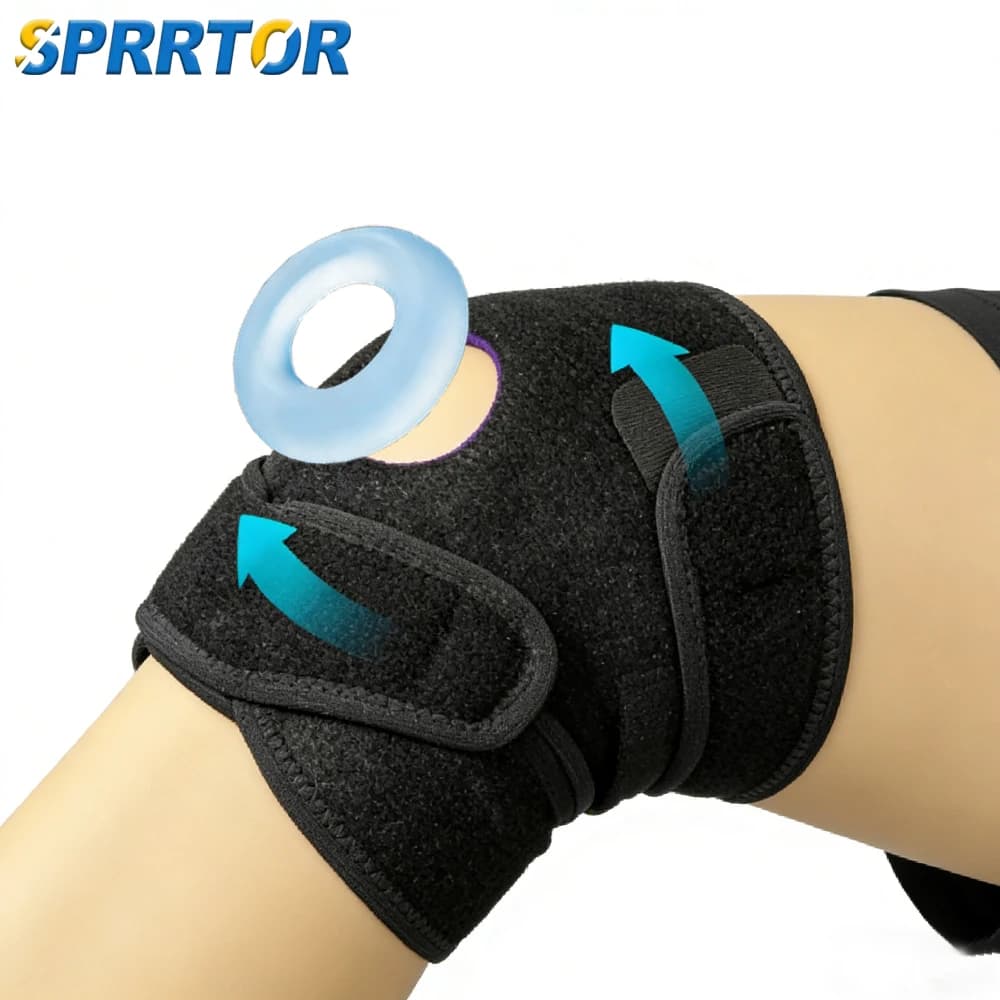 Supporto per Ginocchio con Stabilizzatori Laterali, 1 o 2 Pezzi, Fascia Compressiva Regolabile per Allenamento Sportivo e Sollievo dal Dolore al Ginocchio