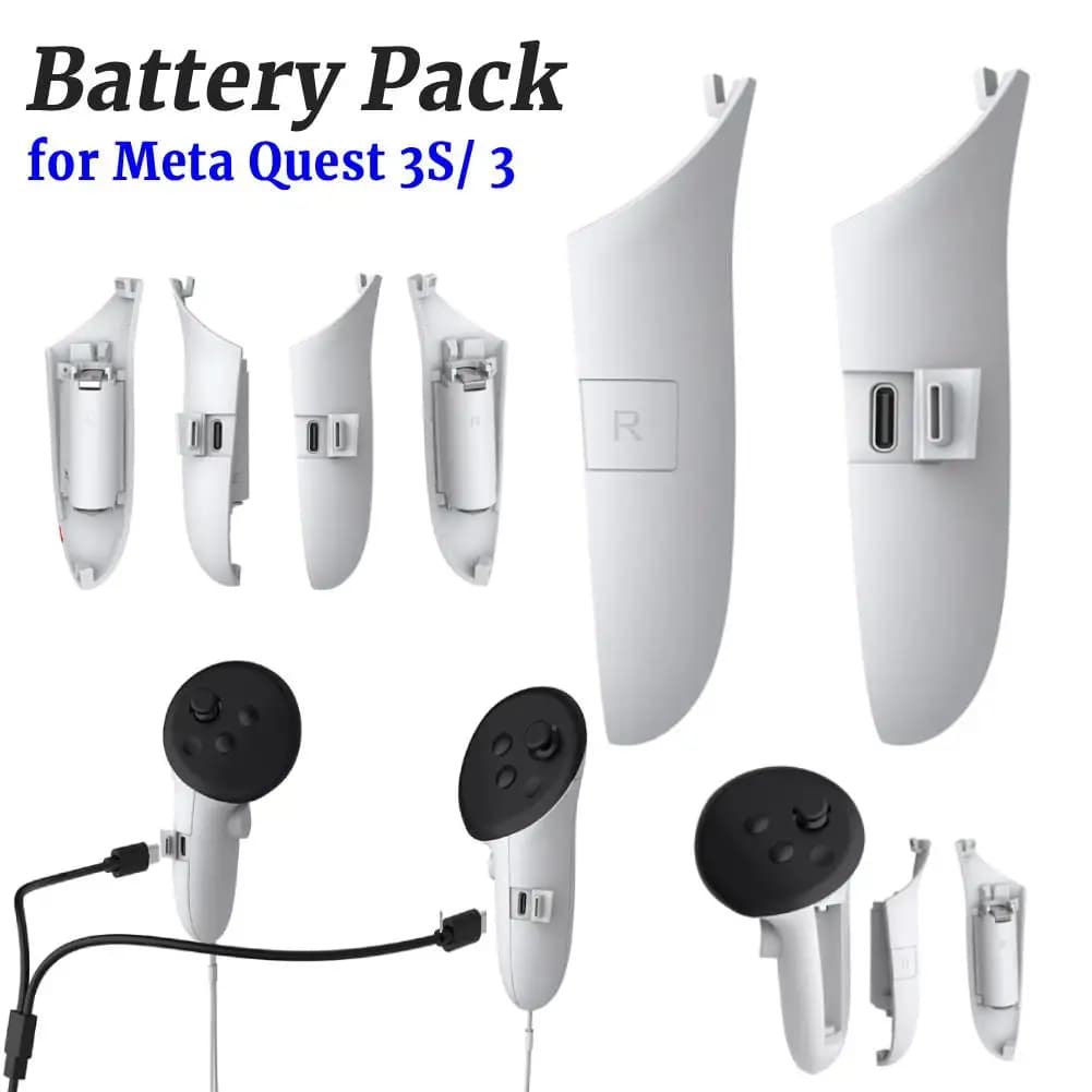 Cover per Batteria Ricaricabile e Impugnature di Ricarica Accessori per Visore VR Meta Quest 3S/3 e Controller