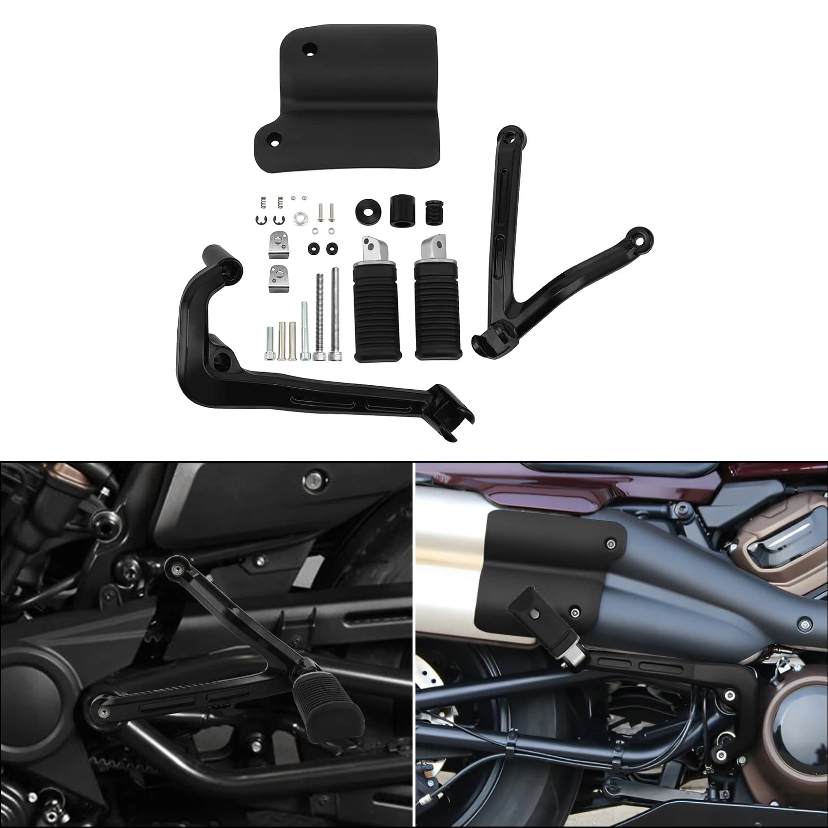 Kit di Montaggio Pedane Passeggero con Protezione Tallone per Harley Sportster S RH1250S RH 1250 S 2021-2025 2024 2023 2022 Moto