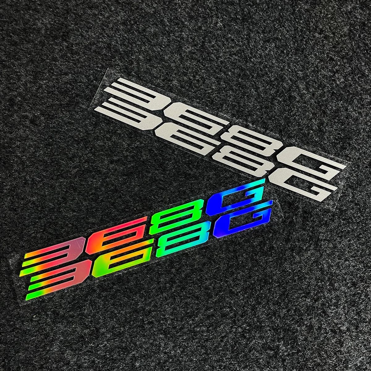 2 adesivi impermeabili 368G, decorazioni decorative per auto, moto, bici, casco, laptop, arancione/argento/arcobaleno
