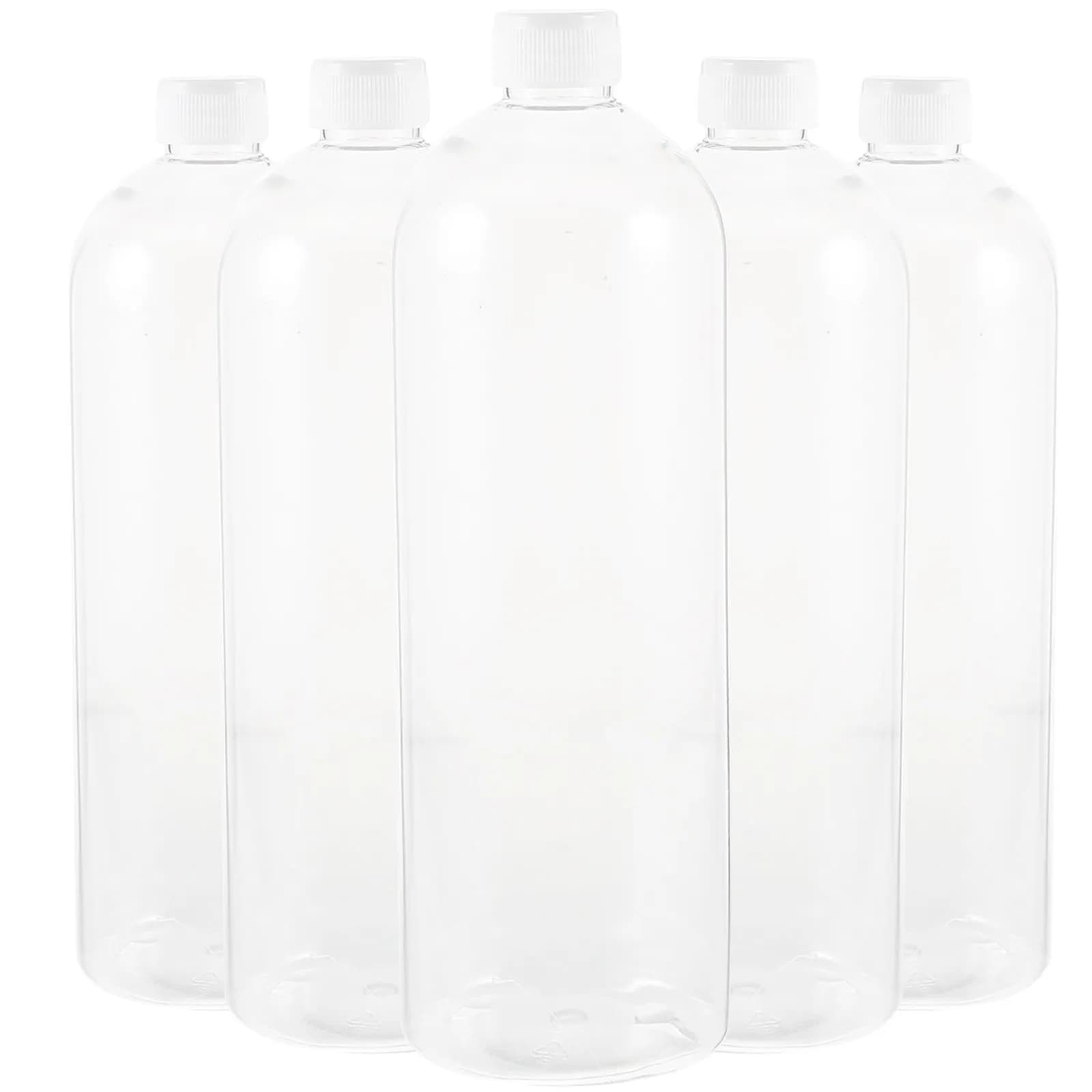 5 flaconi dispenser per shampoo ricaricabili, in plastica PET, per sapone liquido, lozione, bagnoschiuma, ideali per viaggi, compatti e leggeri