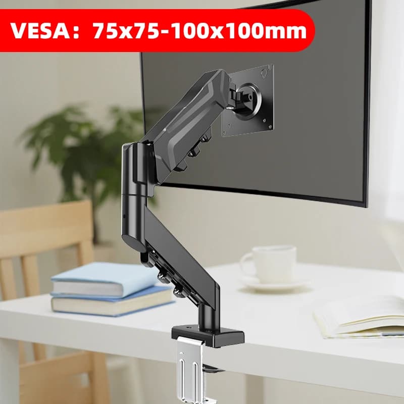 Supporto per monitor singolo per schermi VESA fino a 32" Staffa per computer Braccio display regolabile, supporto per tablet Supporto per morsetto da tavolo