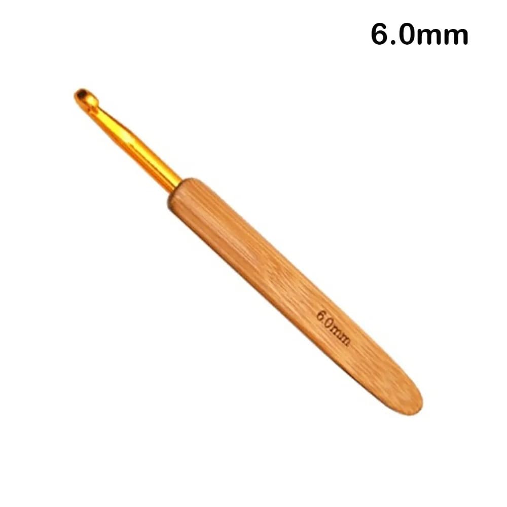 New Bamboo Wooden Crochet Hooks Small Size Long Bamboo Handle Crochet Yarn Weave Tool Carpet