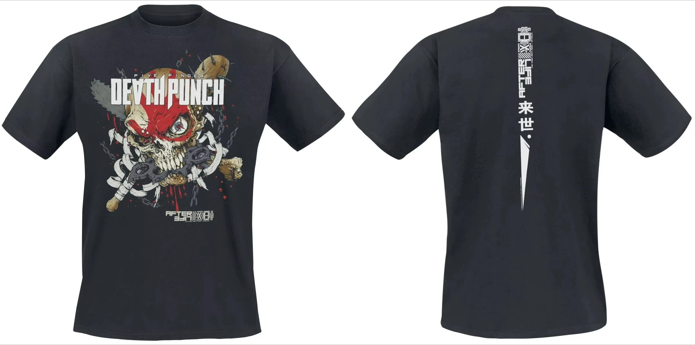 2026 New Hot Cool Five Finger Death Punch Bloody Skull Print T-Shirt Cotton Unisex Metal Fans Casual Tee