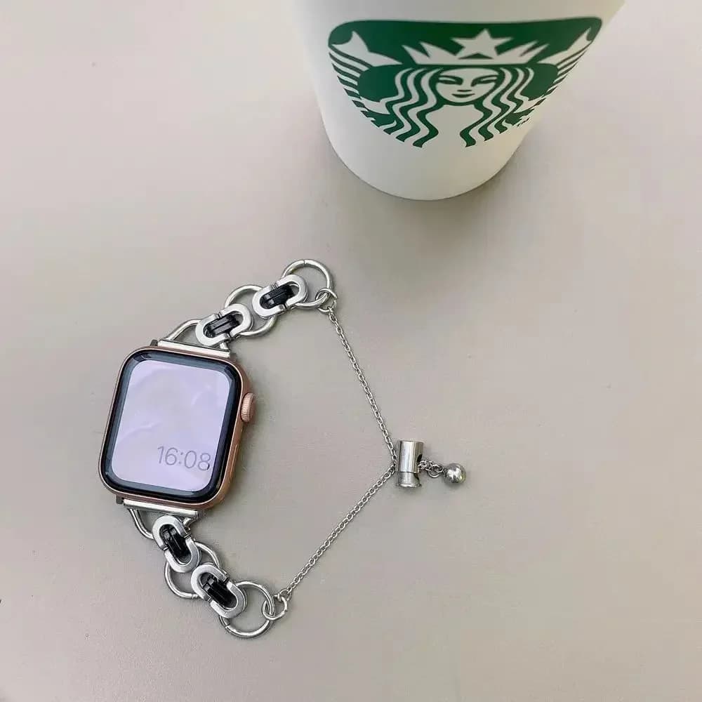 Bellissimo cinturino in metallo per cinturino Apple Watch 42mm 44mm 45mm per donna 38mm 40mm 41mm 46mm 49mm